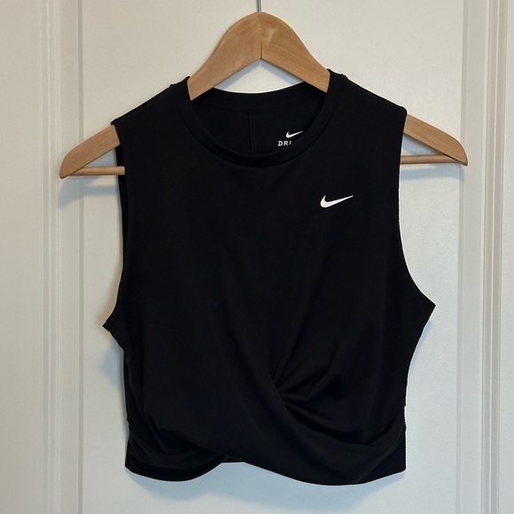 Nike Women’s Black Dri-FIT Twist-Front Sleeveless Top - Picture 2 of 8